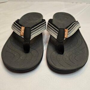 ERGOfoot Orthotic Flip Flops High Arch Support  Black Ombre Unisex Sz 42